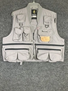 Browning Mens Gray Fishing Vest Size Large - Picture 1 of 15