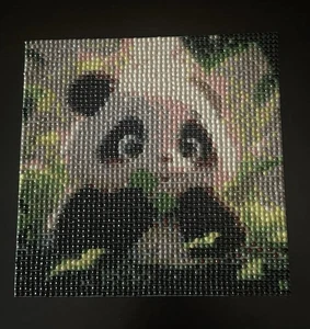 Baby Panda Diamond Art 6” x 6” Completed Collectible - Picture 1 of 4