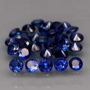 Zafiro redondo de difusión azul aciano corte diamante 2,5 mm. 30 piezas/2,20 quilates - Imagen 1 de 6