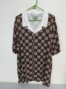 NUEVO CON ETIQUETAS Camisa Bogey Boys Macklemore Cuadros Grandes Marrón Golf Abotonada Para Hombre XL - Imagen 1 de 3