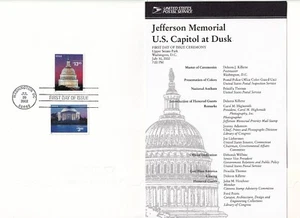 USA 2002 Jefferson Memorial, U.S. Capitol (2652) First Day Program + Insert - Picture 1 of 1