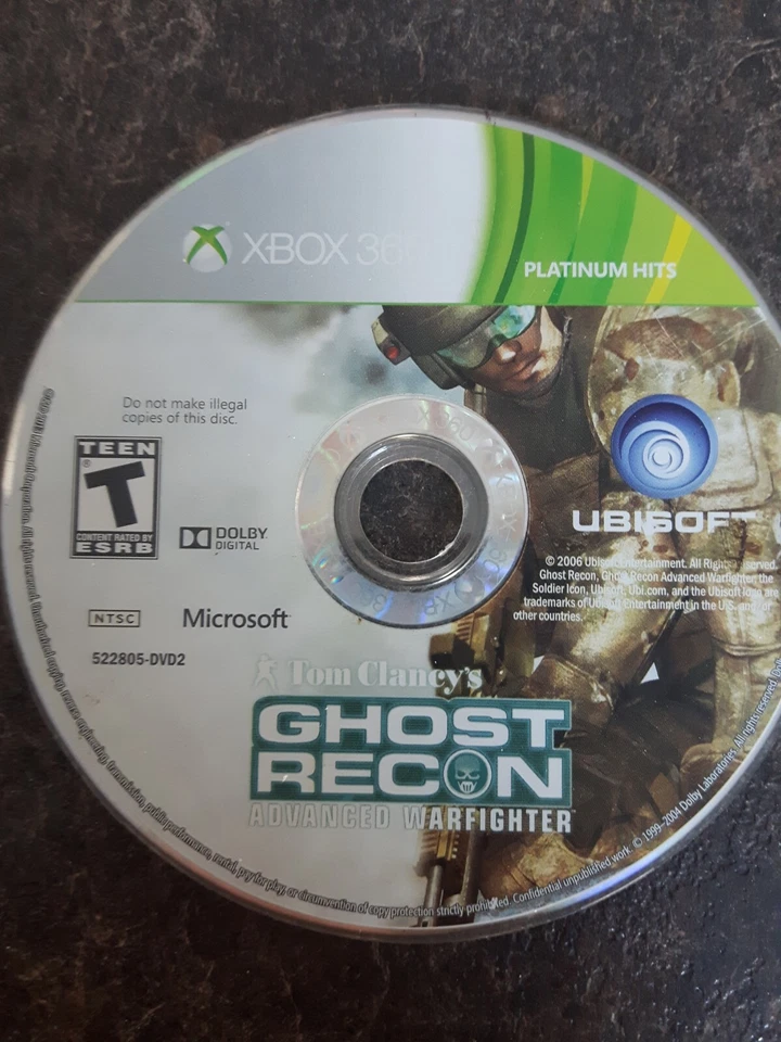 Tom Clancy's Ghost Recon Platinum Hits Xbox 360 Game Good Condition (Disc Only) - Image 1 of 1