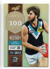 2013 Afl Select Milestone (100 Games) Card - Mg57 Justin Westhoff (Pt Adelaide)