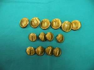 Waterbury Geives & Hawkes 14 Metal Sword Gold Blazer Replacement Buttons Jacket - Picture 1 of 3