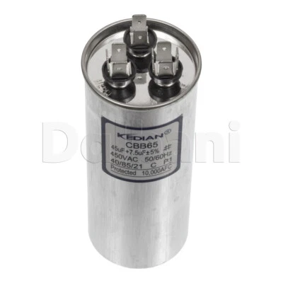 KEDIAN Japanese Spec 45+7.5uf Dual Run AC Capacitor 450V 40/85/21 50X150mm CBB65