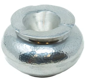 1 x Handmade Hammered Aluminium Ashtray from Morocco 10cm 4'' Smokeless - Picture 1 of 8