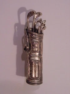 VINTAGE BEAU STERLING GOLFBAG ANSTECKNADEL/BROSCHE - Bild 1 von 3