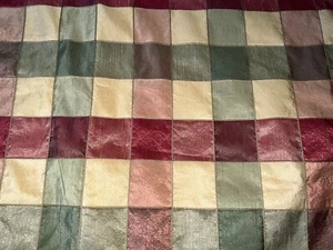 CUSTOM BRUNSCHWIG&FILS DRAPES~BUFFALO CHECK~RAW SILK~21”W X 110”L TASSLES - Picture 1 of 9