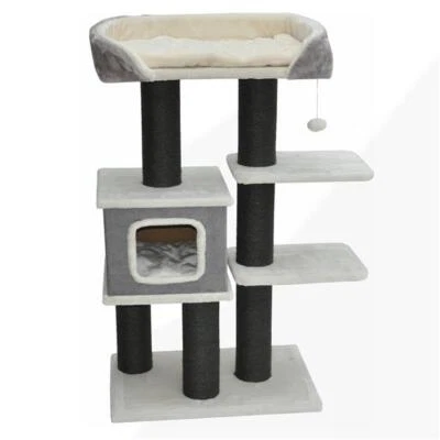 NANOOK Kratzbaum Katzenbaum beige 60x40x120 cm