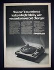 Pioneer PL-71 Direct Drive Turntable 1975 Poster Type Ad, Promo Advert