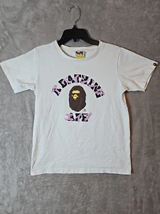A Bathing Ape Womens/ Teens Kanji T-Shirt Small White HTF!! - Picture 1 of 12