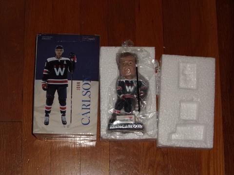 John Carlson Bobblehead SGA Blue Jersey NHL NEW 2022 Washington Capitals #74 Cover