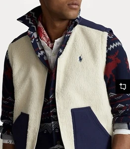 POLO RALPH LAUREN GILET PILE VEST - WAISTCOAT - Picture 1 of 8