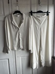 Primark Ivory Satin Pyjamas Size Medium Bottoms Size XS