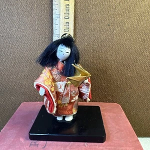 RARE* Hand Crafted Traditional Wooden Japanese Kokeshi Doll Kimono 4” - Picture 1 of 6