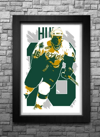 BRETT HULL art print/poster DALLAS STARS FREE S&H! JERSEY Cover