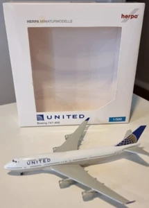 HERPA WINGS 1:500 United Airlines Boeing 747-400 N128UA 518581-001 - Foto 1 di 6