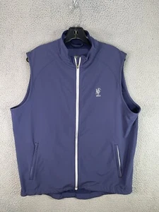 Chaleco Peter Millar Hombre Grande Corona Azul Rendimiento Deportivo Cremallera Completa Técnico - Imagen 1 de 14