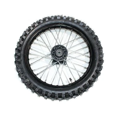 BLACK 12mm 60/100 - 14 14" Inch Front Wheel Rim Knobby Tyre PIT PRO Dirt Bike - Image 1 of 4