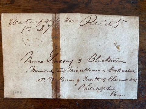 Waterford Va. Loudoun County  Stampless Envelope & Letter 1848 Cover