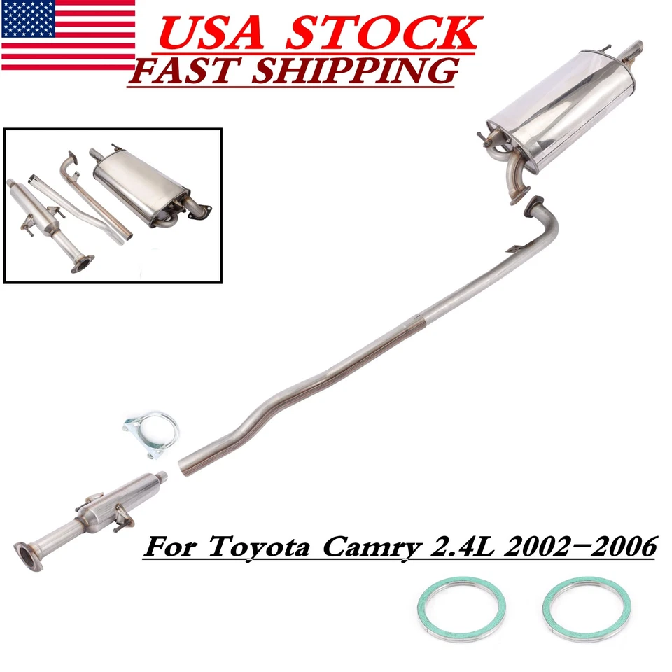 Exhaust Resonator Pipe Muffler System kit For Toyota Camry 2.4L 2002-2006 Foto 1 de 4