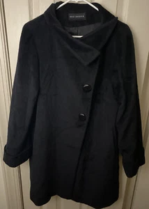 DALE DRESSIN LONG BLACK PURE ANGORA LUXURIOUS COAT SZ 4 - Picture 1 of 6