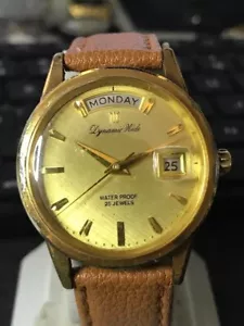 Ricoh 25J Dynamic Wide Golden Calendar Automatic Men Watch Not Run (#1686) - Picture 1 of 9