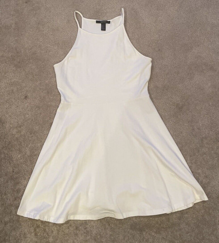 OFF WHITE FOREVER 21 Mini abito da donna collo alto bianco sporco taglia M