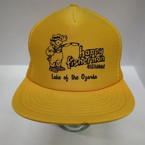 Vintage Happy Fisherman Restaurant Lake Of Ozarks Truckers Hat Mesh SnapBack Cap - Picture 1 of 10