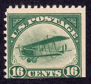 US Scott C2, 1918 Curtiss Jenny, 16c green, H MINT - Picture 1 of 1