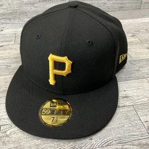 Pittsburgh Pirates New Era Authentic 59Fifty Hat Size 7 3/4 Black And Yellow - Picture 1 of 7