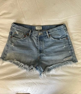 Agolde Women's Parker Distressed Cutoff Shorts, Button Fly, Cut#53099 Size 31 - Picture 1 of 8