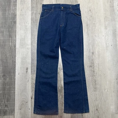 VTG Women's Dark Wash Western Boot Cut Denim Jeans USA Cowgirl 70s/80s Fit 29" - Image 1 of 4