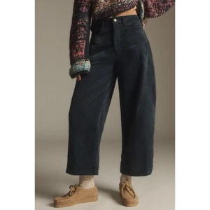 Pantalones de mezclilla Anthropologie Pilcro Kenna tiro medio Heritage barril pana azul marino talla 30 - Imagen 1 de 12