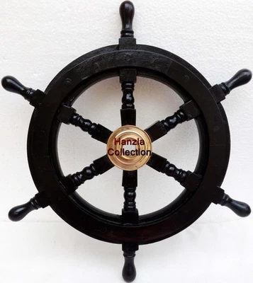 18" Ships Wheel ~ Wooden Boat Ship Steering ~ Pirate Captain ~ Nautical Maritime - Image 1 of 4