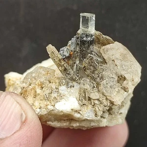 24-G Terminated Aquamarine Specimen With Mica And Quartz , From Skardu Pakistan  - Picture 1 of 11