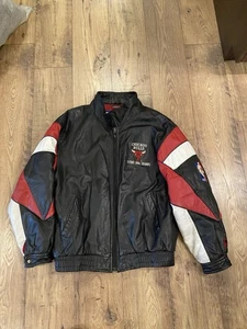 Vintage 90’s Pro Player Chicago Bulls NBA Basketball Leather Jacket Size XL - Picture 1 of 10