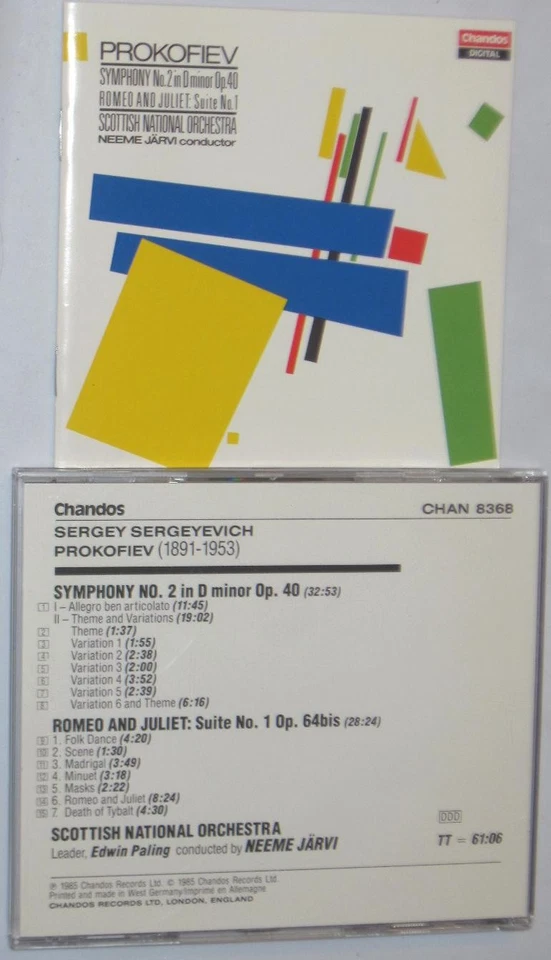 PROKOFIEV: Symphony #2, Romeo and Juliet Suite #1 - Järvi/Scottish National Orch Foto 1 de 1