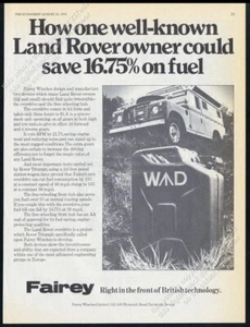 Land Rover 1974 foto cabrestante Fairey Reino Unido anuncio impreso vintage - Imagen 1 de 7