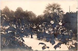 Military Band Performing at Hotel Metropole Palm Trees WW1 1910s RPPC Postcard - Picture 1 of 2