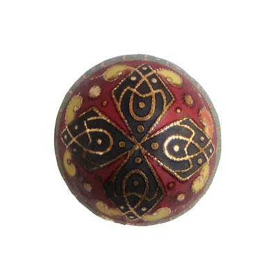 Button Antique - Dome - Enamel Champleve - 20 MM - 19th C. Enamel Button - Image 1 of 4