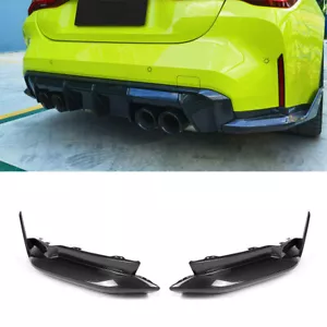 Extensión divisor de esquina de parachoques trasero de fibra de carbono estilo MP 21-24 BMW G80 M3 - Imagen 1 de 18