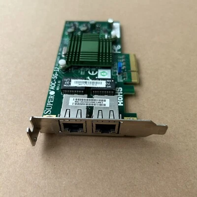 SUPER AOC SG-i2 Intel 82557EB PCI-E x4 Dual Port Gigabit Ethernet Card PK9402PT - Image 1 of 3