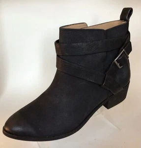 SPLENDID Spl-Holland Buckle Detail Leather Ankle Boots, Black (Size 9.5 M) - Picture 1 of 11