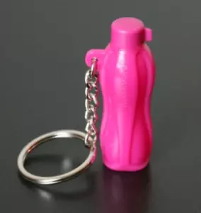 Tupperware Keychain Pink Sports Eco Bottle & Screw Top Collectible Keychain New - Picture 1 of 3