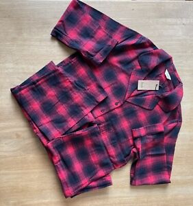 Hush Charlie One Piece Pyjamas Lounge Suit Red Checked Brushed Cotton RRP £89