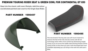 PREMIUM TOURING RIDER SEAT & GREEN COWL FIT FOR ROYAL ENFIELD CONTINENTAL GT 650 - Bild 1 von 5