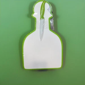 Patron Tequila Bottle Shaped Cutting Board W/ Knife Approx 18 By 11 Inch - Picture 1 of 4
