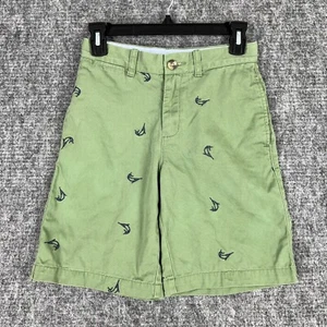 LL Bean Shorts Boys Youth 10 Green Bermuda Swordfish Club Resort Fishing - Picture 1 of 10