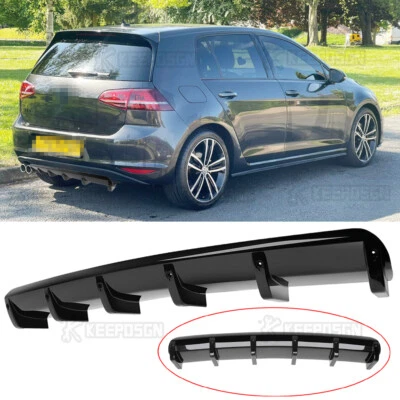 6 Shark Fin Rear Diffuser Bumper Spoiler Lip For Volkswagen Golf MK5 MK6 MK7 - Image 1 of 4